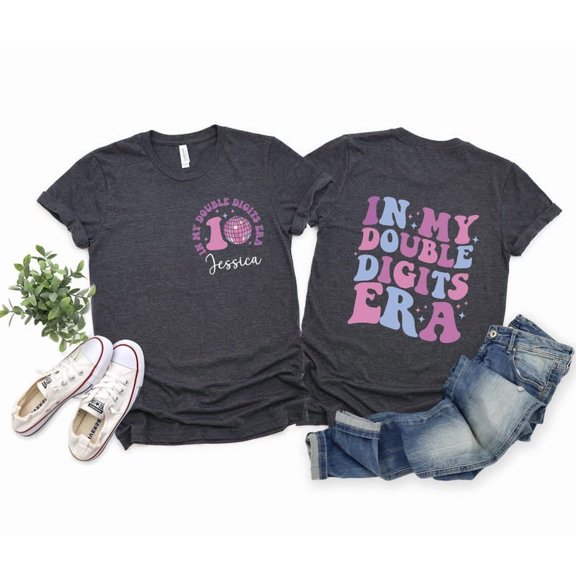 Personalized In My Double Digits Era Shirt, 10th Birthday Gift, Birthday Girl Tee, 10 Years Old Birthday, Ten Birthday Shirt, Gift For Girl