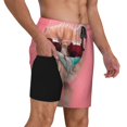 thumbnail image 2 of Honeii Cool Cat Pink Sunglasses Print Men's Swim Shorts,Mens Swim Trunks,Breathable Mesh Beach Shorts for Swimming,Surfing, and Beach Activities-Small, 2 of 6
