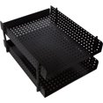 thumbnail image 3 of Mesh Paper Tray Desk Organizer - 2 Tier Stackable Letter Trays, Black Steel Mesh Rack Organizer for Office, Home, School, Mail Room and More, 3 of 9