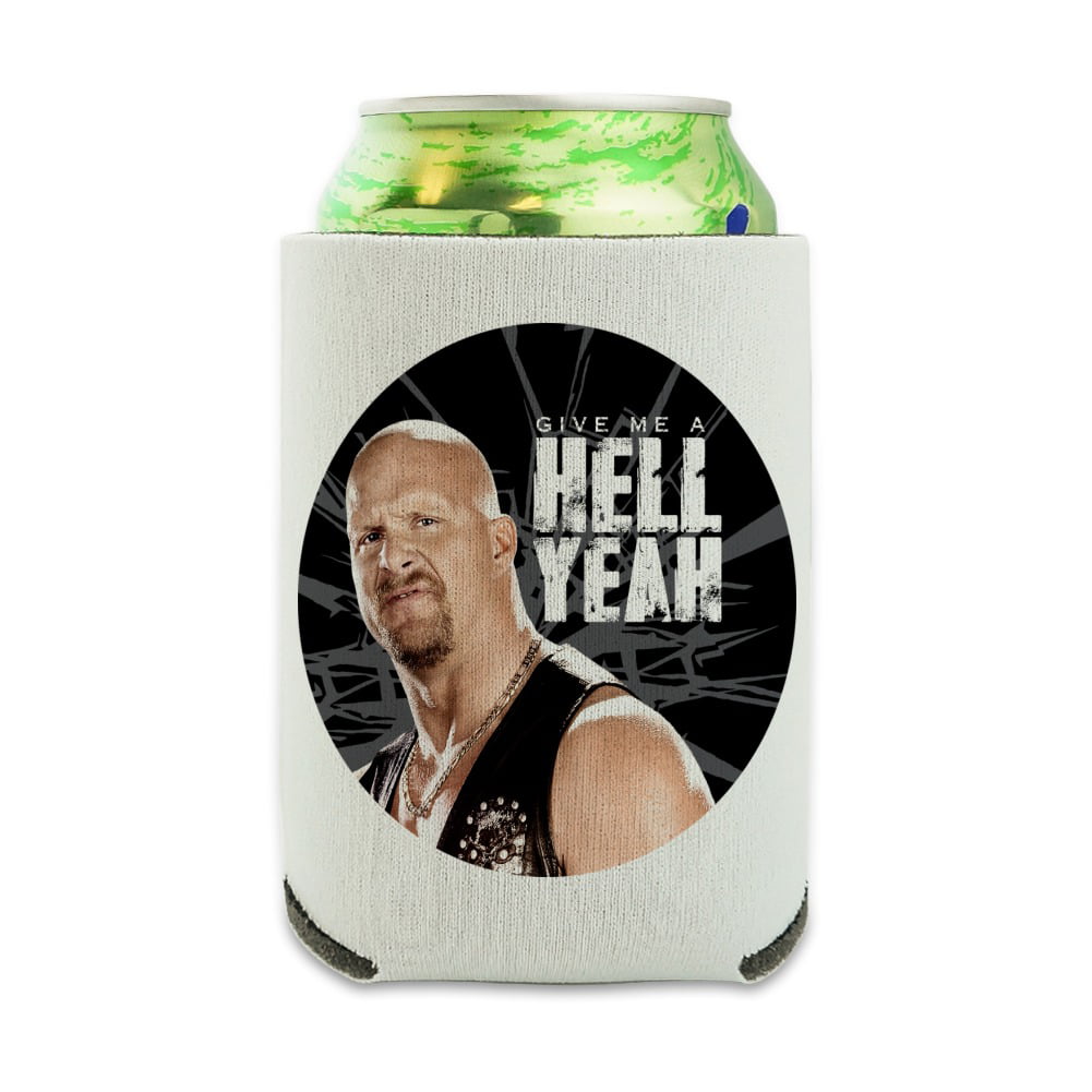 WWE Stone Cold Steve Austin Hell Yeah Can Cooler - Drink Sleeve Hugger Collapsible Insulator - Beverage Insulated Holder