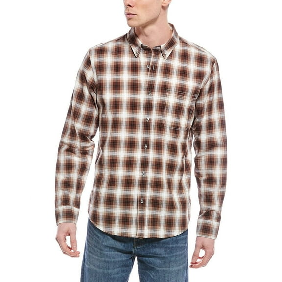 Billy Reid mens Tuscumbia Linen-Blend Shirt, m, Grey