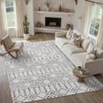 thumbnail image 2 of PureCozy 8'x10' Area Rugs for Entryway Entrance Kitchen Bedroom Office Rugs Boho Moroccan Soft Shag Non Slip Checkered Large Washable Rugs, Gray, 2 of 5