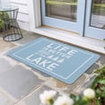 thumbnail image 2 of Blue Doormat Outdoor Entrance 18"x30", Mountain Forest Tree Life Is Better at The Lake Absorb Moisture Dirt Door Mats, Non-Slip Rubber Backing Floor Mats Indoor, Low-Profile Front Door Rugs, 2 of 9