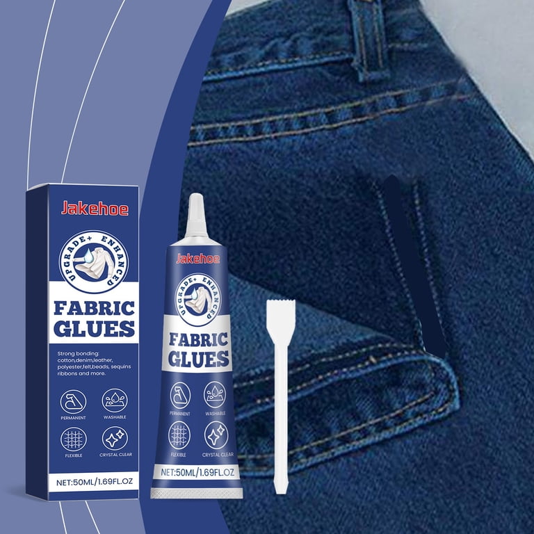 Wuffove Permanent Fabric Glue – Clear, Washable Adhesive For Cotton, Denim, Leather, Polyester & Doll Repair