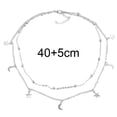 thumbnail image 5 of Jiaroswwei Double-layer Glossy Moon Pendant Golden Plated Choker Necklace for Party, 5 of 8
