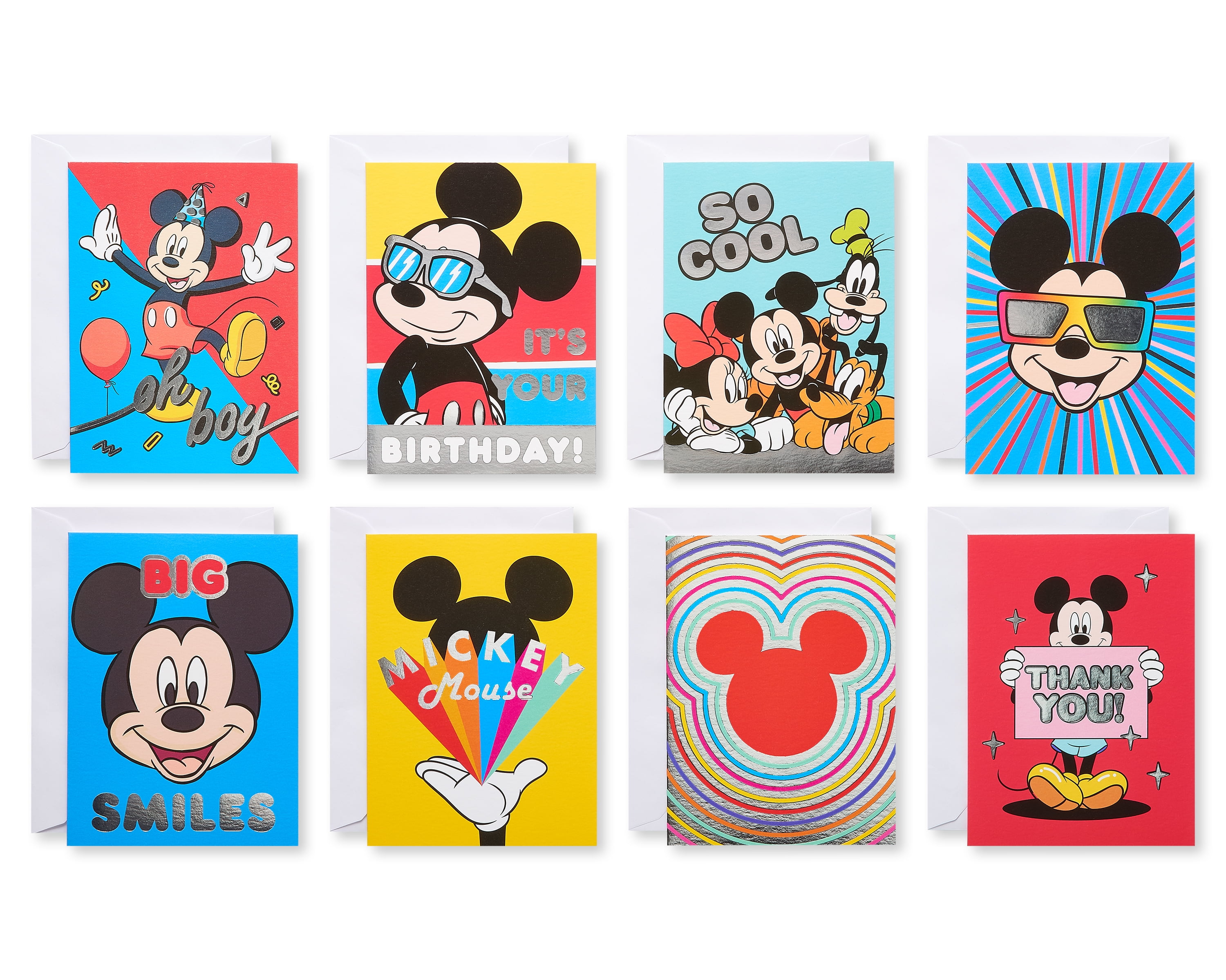 American Greetings Deluxe Disney Mickey Mouse All Occasion Bundle Greeting Cards, with Envelopes 6.8' x 8.4' (32 Count)