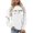 sweatshirt for women - White, variant on Daznico Women's Classic Ribbed Crew Neck Pullover Sweatshirt Multi Pattern Heart Graphic Drop Shoulder Long Sleeve Soft Loose Top for Daily,S