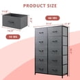 thumbnail image 2 of Tall Dresser for Bedroom, Chests of Drawers, Storage Organizer with 10 Drawers, Sturdy Metal Frame, Wood Tabletop for Guest Room, Closet, Entryway, Nursery, Gray, 2 of 7