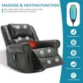 thumbnail image 5 of OUINCH Manual 360 Degree Swivel Glider Rocker Recliner Chair with Massage and Heat, USB Ports and 2 Side Pockets, Faux Leather, Grey, 5 of 7