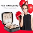 thumbnail image 3 of PENGXIANG Portable Earrings Rings Storage Box PU Leather Jewelry Display Case (Black), 3 of 6