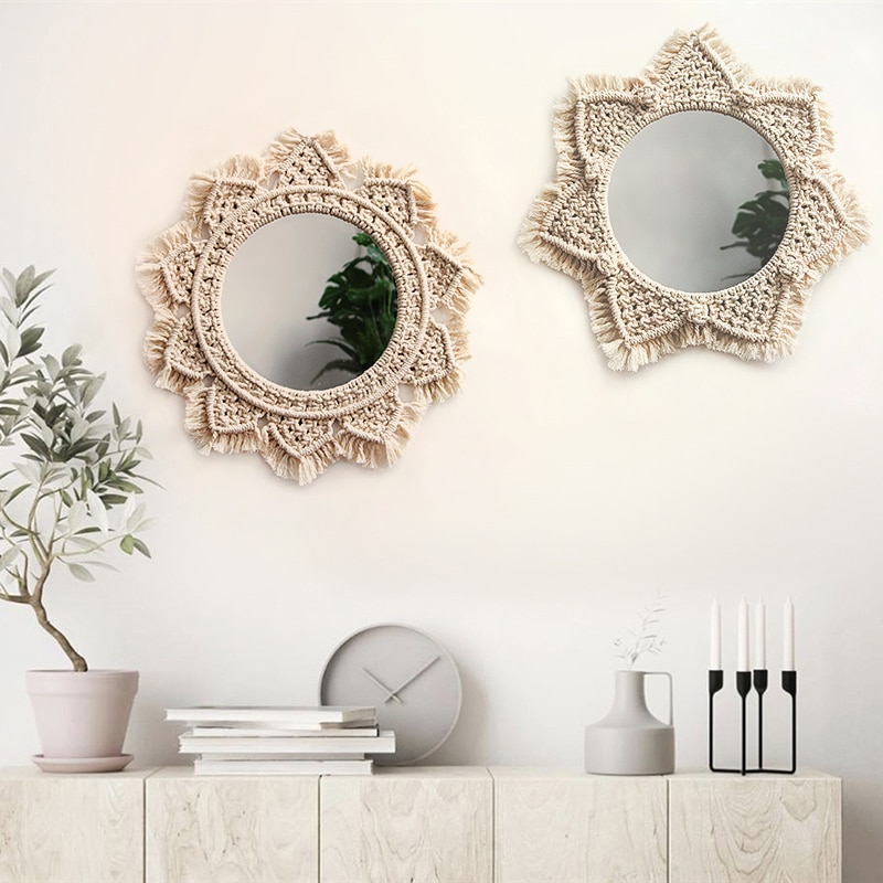 Nordic Cosmetic Mirror Wall-mounted Bathroom Bathroom Round Mirror Room Wall-mounted Decorative Mirror Wall Mirrors - image 2 of 5