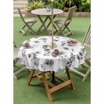 thumbnail image 3 of Outdoor Tablecloth with Umbrella Hole and Zipper, Grey Spring Floral Round Table Cloth 60 Inch Waterproof Tablecloth, Flowers Botanical Elegant Pastoral Picnic Table Cover for Patio Camping, 3 of 7
