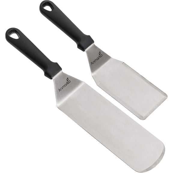 Spatula Turner Stainless Steel - Metal Set Hibachi Great as BBQ Grill Accessories for and Flat Top Griddle