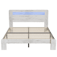 thumbnail image 5 of ENYOPRO Queen Bed Frame with Storage Headboard, Wood Platform Bed with LED Strips and Charging Station, Heavy Duty Mattress Foundation, Hold 600 LBS, Easy Assembly, White, 5 of 6