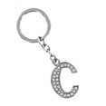 thumbnail image 4 of Simple Stylish Letter Key Chain Metal Rhinestones Key Ring Alphabet Keychain Bag Pendant Charm Birthday Gift (Letter C), 4 of 7