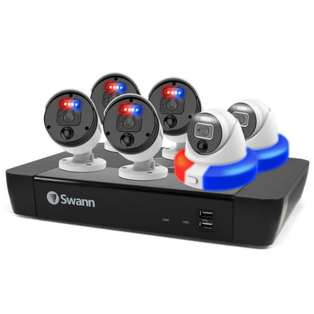 Swann 4K Ultra HD 8-Channel Upscale 2TB NVR Security System with 4x Bullet Cameras and 2x Dome Cameras