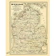 thumbnail image 2 of Tackabury 15x18 White Modern Wood Framed Museum Art Print Titled - Michigan Lower Peninsula - Tackabury 1873, 2 of 4
