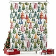 thumbnail image 2 of Christmas Trees Shower Curtain, Winter Xmas Colorful Pine Branch Plant Waterproof Fabric Shower Curtains with 12 Hooks, Bathroom Curtain Set for Bathroom Accessories Decor, 60 x 72 Inches, 2 of 9