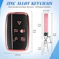 thumbnail image 6 of Key Fob Cover Compatible with Range Rover LR4 Sport Evoque Jaguar XF XJ XJL F-Pace Keychain Case Holder Protector,Pink, 6 of 6