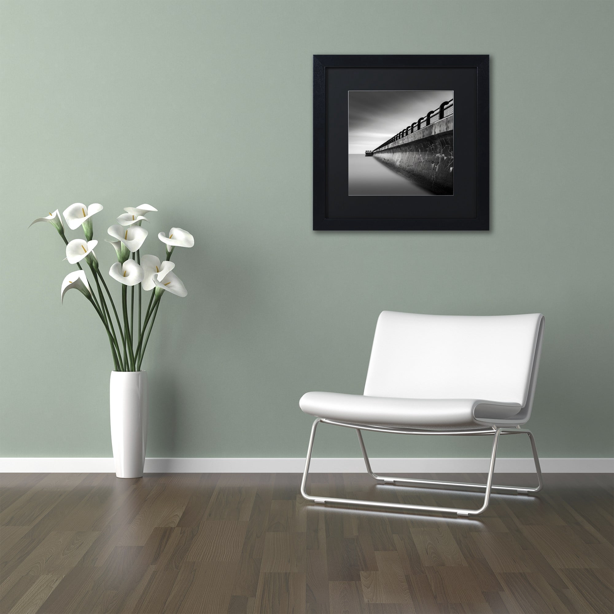 Dave MacVicar 'Water Works 2' Black Matted Framed Art