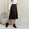 thumbnail image 6 of Faux Suede Midi Skirt for Women Vintage High Waisted A-Line Trendy Fall Winter Business Causal Skirts M, 6 of 8