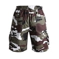 thumbnail image 3 of Cargo Short for Men Elastic Waistband Drawstring Shorts Pants Casual Loose Fit Hiking Running Outdoor Big & Tall Cargo Short Multi-Pocket Quick Dry Bermuda Shorts,Cow Pattern XL, 3 of 6