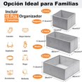 thumbnail image 2 of Plegable Organizador de Ropa, Organizador de Cajones, Cajas Almacenamiento Closet para Ropa Interior, Ropa, Pantalones o Cosmético, Divisores de Cajones (Gris), 2 of 4