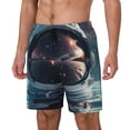 thumbnail image 2 of Uemuo Astronaut Helmet Reflections Pattern Mens Swim Trunks Quick Dry Board Shorts with Mesh Lining, Stretch Beach Shorts Quick Dry No-Chafing Board Shorts-Large, 2 of 9