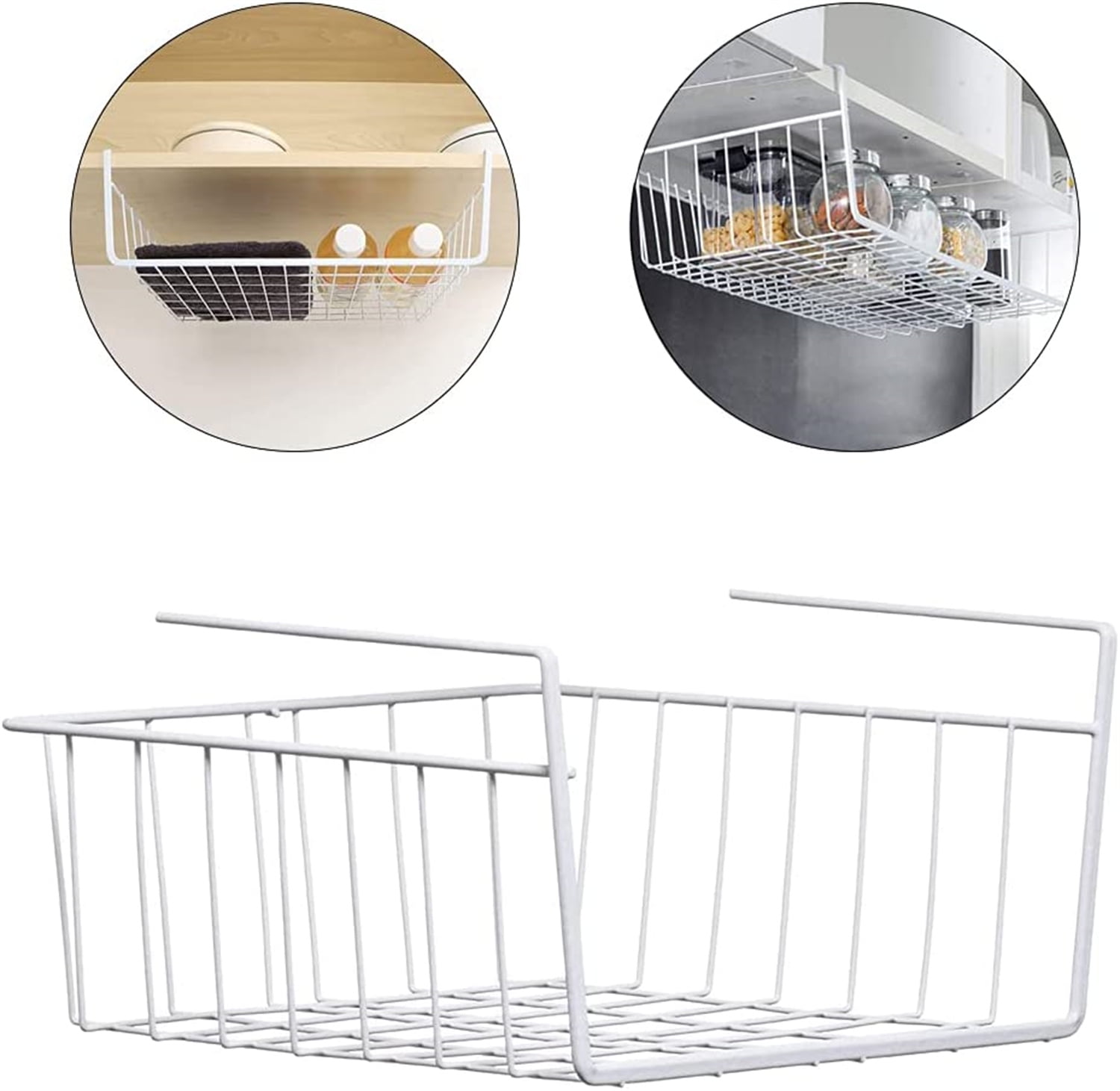 Under Shelf Hanging Wire Storage Basket Kitchen Bathroom Pantry Metal Cabinet  Organizer - China Metal Storage Basket and Iron Rack price