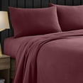 thumbnail image 2 of 100 Percent Cotton Double Brushed Flannel Sheet Set - 170 GSM Heavyweight, Deep Pockets Wine Red - California King, 2 of 5
