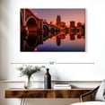 thumbnail image 3 of Elephant Stock Minneapolis Cityscape At Twilight Wall Art - Horizontal Canvas Wall Art - Living Room Wall Decor - City Canvas - Gray And Orange Decor - 39" x 26", 3 of 8