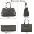 thumbnail image 7 of Structured Tote Bag for Women, Vegan Leather Satchel Handbag, Top Handle  Bag for Work with Pockets, 7 of 7