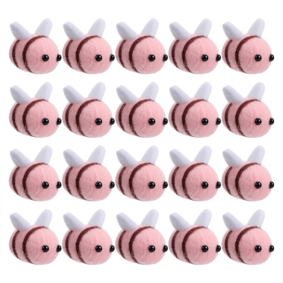 ULTNICE Adorable Pink Wool Felt Bee Crafts for DIY Use Lightweight and Safe 20 Pieces