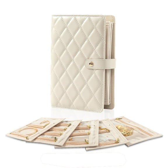 Jewelry Organizer Bag Portable Storage Book with Removable Storage Pages for Travel Rings Necklace Earrings, Jewelry Lover Gift