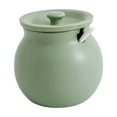 thumbnail image 4 of Recipiente de cocina, tarro de manteca de cerdo con tapa, cuchara, olla para condimentos, tanque de almacenamiento de alimentos, bote de cerámica, Verde, 4 of 8
