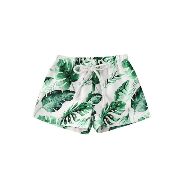 EYIIYE Shorts de Plage pour Garçons Tout-Petits, Imprimé Tropical Taille Élastique