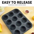 thumbnail image 5 of Skimskl 12-Cup Nonstick Silicone Muffin Pan - Round Baking Mold for Cupcakes, Cakes & Pudding, Heat-Resistant (-60°C to 220°C), Dishwasher Safe, 33 X 25 X 0.8Cm, 5 of 7