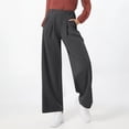 thumbnail image 3 of Women's Waisted Pull-On Stretchy Wide Leg Pants Business Casual Work Dress Trousers with Pockets, 3 of 8