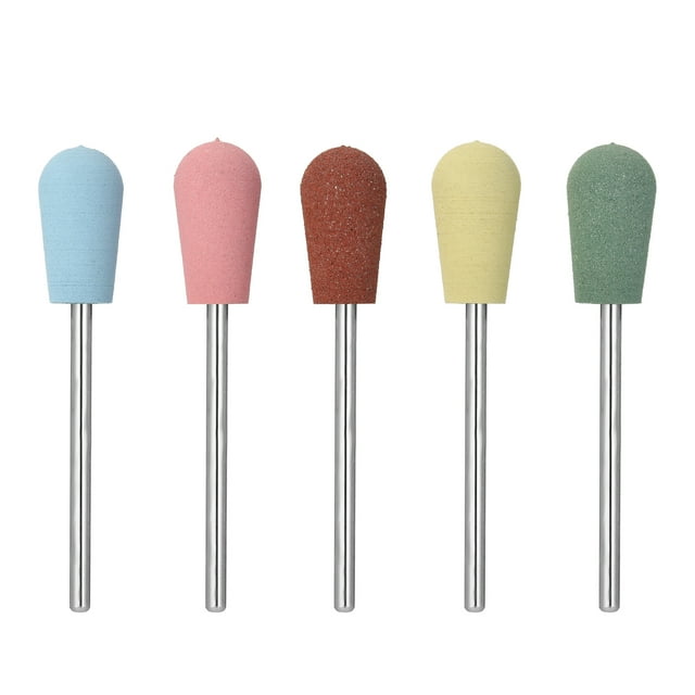 5 unids / set broca de goma de silicona brocas Multicolor cortador de fresado para manicura pulid CACAGOO Broca
