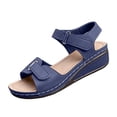thumbnail image 2 of Womens Sandals Comfortable Fashion Casual Beach Hollow Flat Sandals Breathable Open Toe Buckle Wedge Heel Sandals, 2 of 5