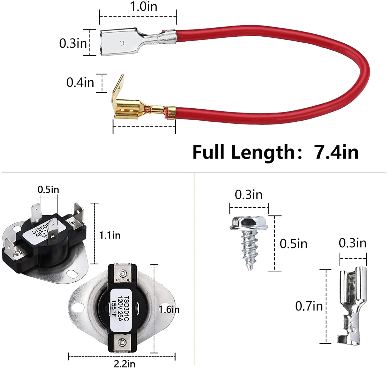 Beaquicy Dryer Heating Element Kit 279838 with Thermostat for Whirlpool Dryer