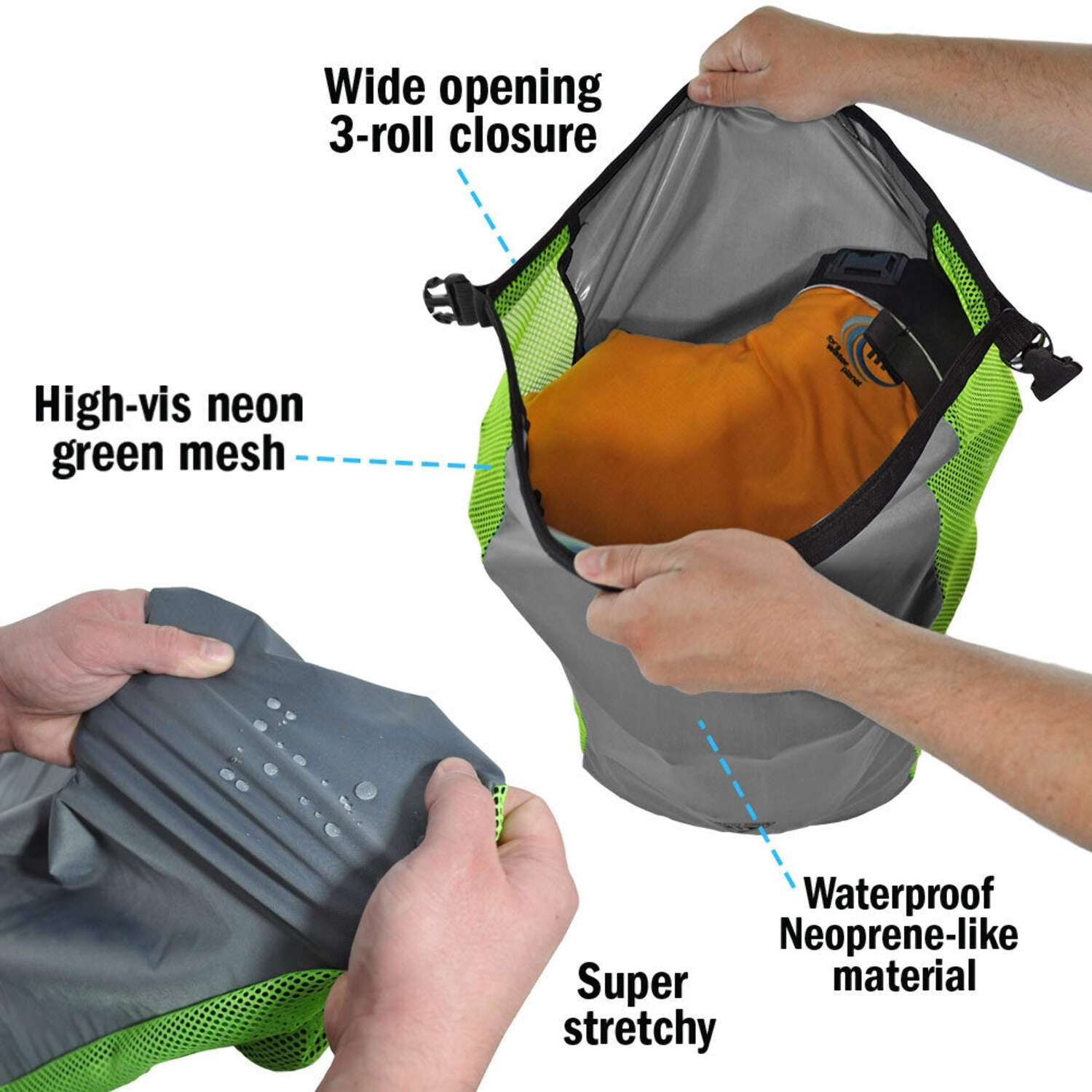 Seattle Sports 820019 12 Litre Neo Mesh Sack, Grey & Green
