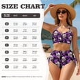 thumbnail image 7 of CHAQLIN Gothic Skull Purple Rose Bikini Halter Swimsuit Set for Women Two Piece High Waisted Bathing Suit Crisscross Tie Back Ruched Ruffle Swimsuits Tie Knot High Rise Bathing Swim Suits, 7 of 7