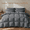 Grey, variant on KAKABELL Goose Feather & Down Comforter King Size, 3D-Baffle Box Construction, 8 Corner Tabs,Top-Grade White Goose Feather & Down 100% Cotton Cover, Soft & Airy, 90" x 106"