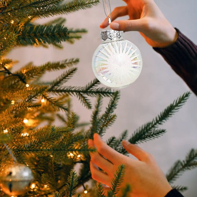 Sticky Powder Transparent Sequin Christmas Tree Pendant 6cm Christmas Beads Garland Ornament String Loops Place Decorator for Christmas Garland Decorations for Christmas Wreaths Battery Garland with