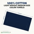 thumbnail image 5 of Canadian Linen Economy Medium Bath Towels Set, 24”x48”, 4 Pack, Lightweight Quick Dry Terry Cotton Towel, Soft Absorbent Color Bathroom Towels for Hotel Motel Spa Hair Salon Gym Spa Pool, Navy Blue, 5 of 6