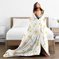 thumbnail image 5 of DouZhe Ultra-Soft Micro Fleece Lightweight Flannel Bed Blanket, Yellow Cartoon Sunflower Flowers Print Cozy Warm Throw Blankets, 50"x40", 5 of 7