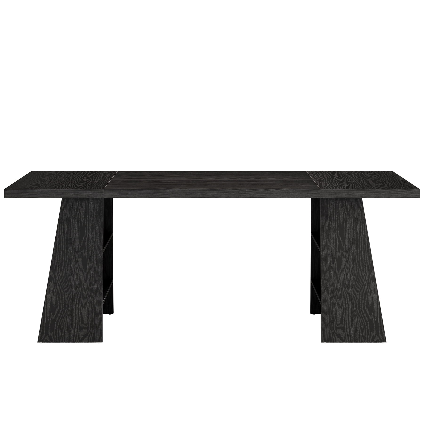 Fnova 63'' Executive Desk, Home Office Computer Desk with Double Pedestal & Storage Shelves, Large Writing & Conference Table, for Home Office & Small Business