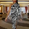 2024 Classic Paisley Long Dress Female White And Black Party Maxi Dress