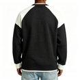 thumbnail image 4 of GrmtClth Shirts for Men Waffle Textured Polo Button Closure Long Sleeve All Season Casual Matching Top Black S, 4 of 5